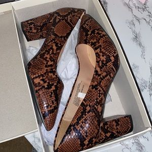 Snake Print Chunky Heels